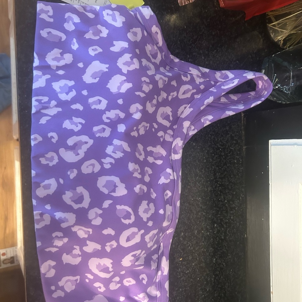 all in motion Purple Leopard-Print Sports Bra Top